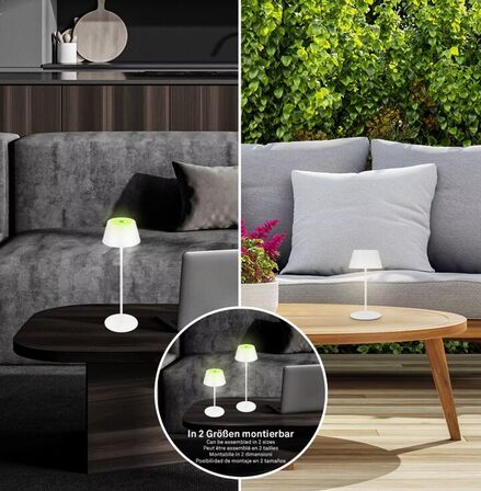 2 stk. briloner rgb batteridrevet Udendørs bordlampe 38 cm hvid(ubrugt)