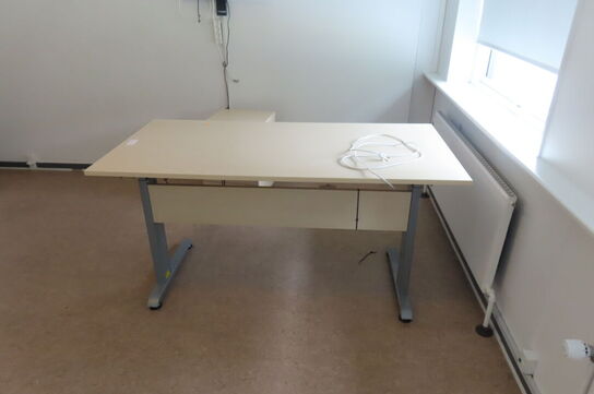 Elhæve/sænkebord 160x80cm samt skuffedarium