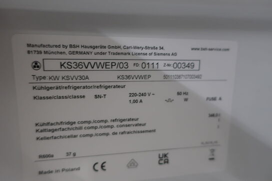 Køleskab SIEMENS KW KSVV30A