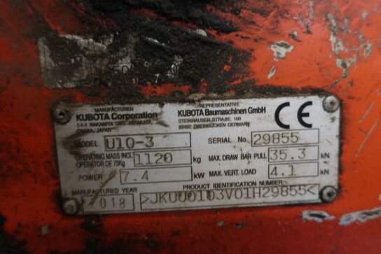 Minigraver KUBOTA U10-3