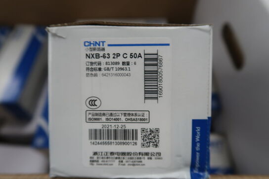 82 automatsikringer CHINT NXB-63 2P C 50A