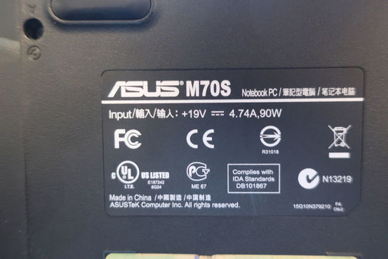 Bærbar computer ASUS M70S