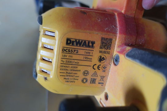 Rundsav DEWALT DCS573 u. batteri