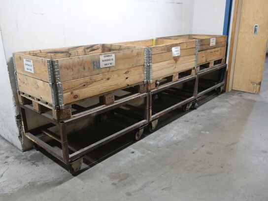 3 pcs. rolling tables for pallets