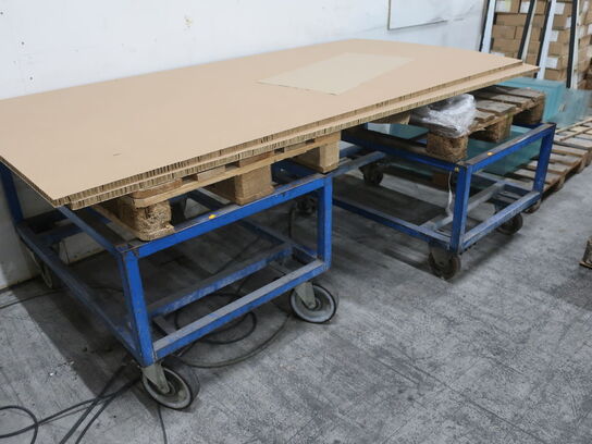 3 pcs. rolling tables for pallets