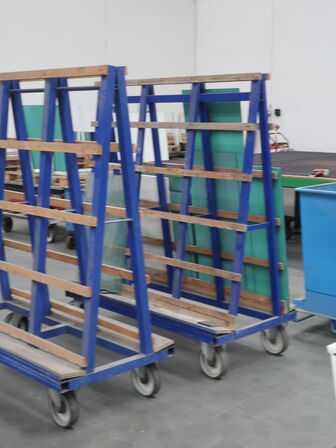 3 pcs. rolling carts for blackboards, plates, etc.