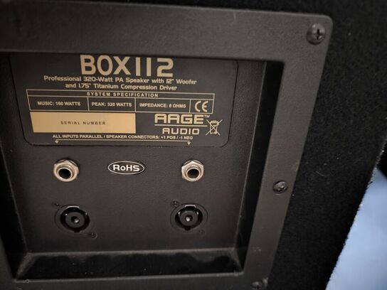 2 stk. højttalere AAGE AUDIO BOX112