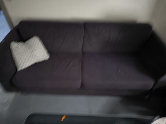 Lænestol, sofa, sofabord samt tæppe