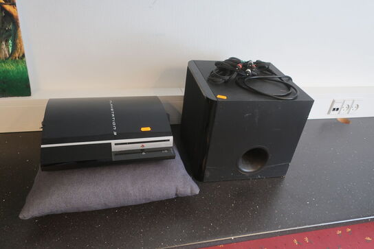 Spillekonsol SONY PLAYSTATION 3 samt subwoofer