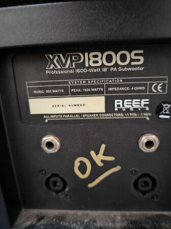 2 stk. subwoofere REEF XVP 1800S