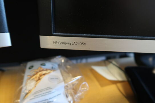 2 stk. computerskærme HP Compaq LA2405x med tastatur 