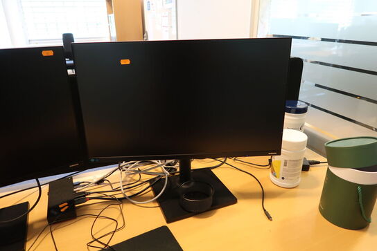 2 stk. computerskærme SAMSUNG F27T450FQR med tastatur og mus