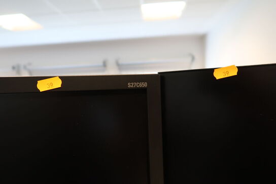 2 stk. computerskærme SAMSUNG S27CG650, F27T370FWR med tastatur