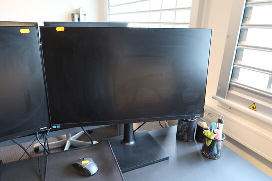 2 stk. computerskærme SAMSUNG F27T450FQR, tastatur og mus