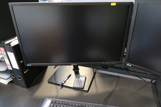 2 stk. computerskærme SAMSUNG S27H650 samt tastatur
