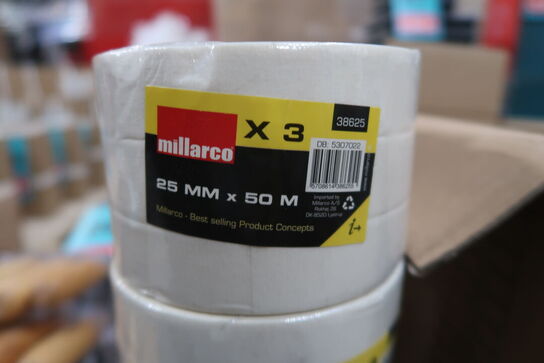 4 stk. Malertape 25 mm × 50 m - 3-pak (24 ruller i alt)