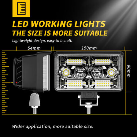 6 stk. Arbejdslygte LED StormBeam 80