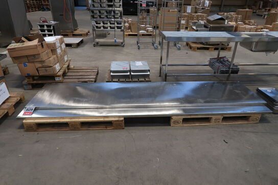 2 stk. Bordplade stål 750 x 3200 mm