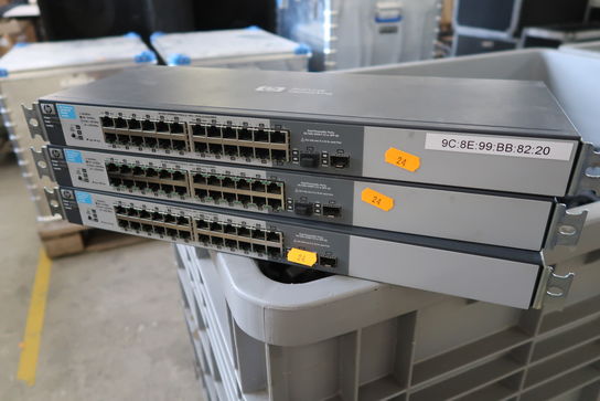 3 stk. Netværks switche HP ProCurve 1810G-24