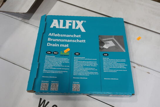 19 stk. afløbsmanchetter ALFIX 330x320 mm.