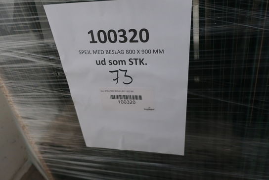 Palle med 73 stk. spejl med beslag 800 x 900 mm