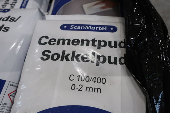 Palle med Cementpuds C100/400 0-2 mm. SCANMØRTEL