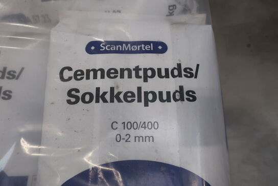 Palle med Cementpuds C100/400 0-2 mm. SCANMØRTEL