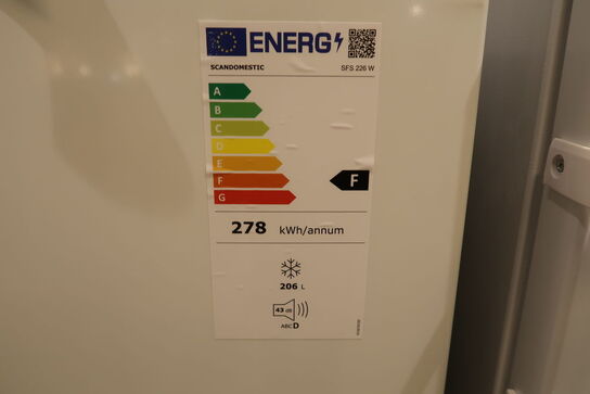 Scandomestic SFS 226 W Fritstående fryseskab