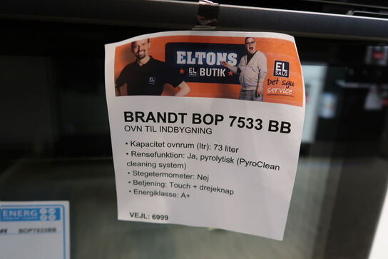 Brandt BOP 7533 BB indbygningsovn