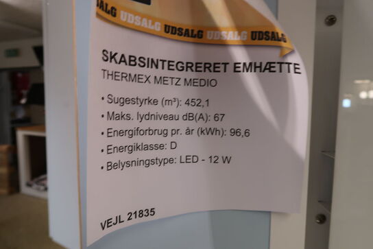 Metz Medio 900x500 mm Vit Med motor - Loft emhætte