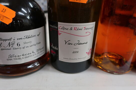 4 flasker spiritus sherry, vin, cognac