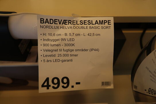 2 stk. Nordlux Helva Double Basic Væglampe Black 