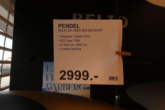 Belid DaVinci Ø43 mat sort pendel