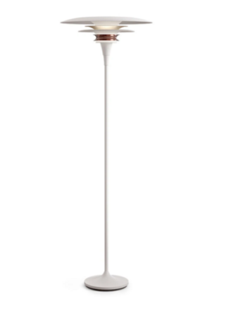 Diablo Gulvlampe Ø50 Matt White/Rosé Silver - Belid