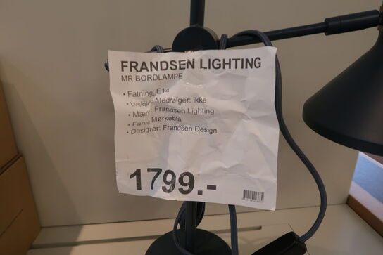 Frandsen Bordlampe Mat Mørk Blå/Antik Messing 