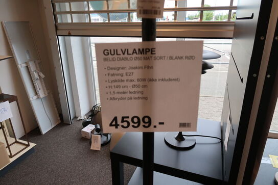 Belid Diablo Gulvlampe Ø50 Sort Rød Hvid
