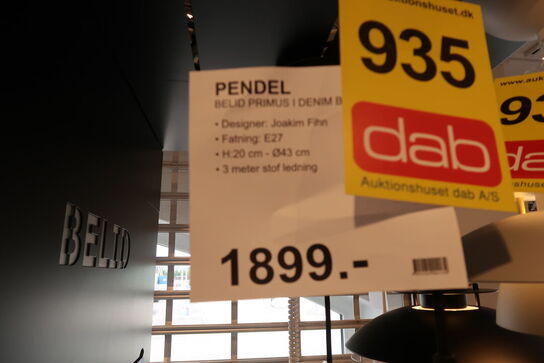 Belid Primus I Pendel Ø43 Dark Denim/Brass
