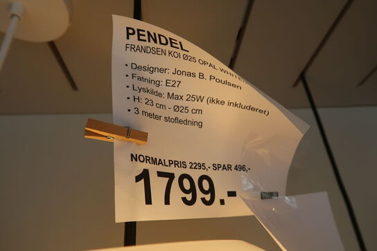 FRANDSEN KOI Ø25 OPAL HVID PENDEL
