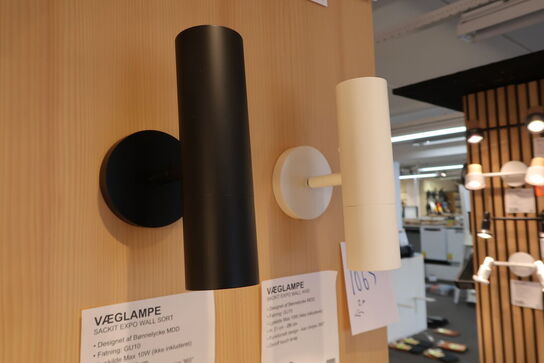 2 stk. Sackit Expo væglampe, hvid & sort