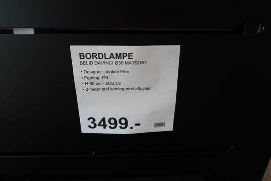 Belid Bordlampe Davinci Ø30 Matsort