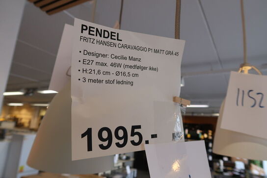 Fritz Hansen Caravaggio p1 pendel mat grå 45