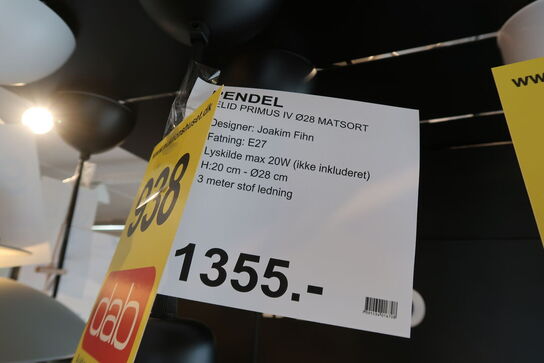 Belid Primus IV Pendel Ø28 Matt Black 