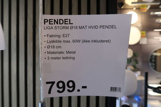 LIGA STORM Ø18 MAT HVID PENDEL