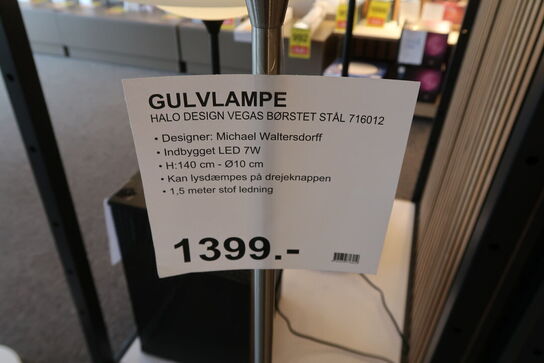 HALO DESIGN VEGAS 1 ARM B. STÅL GULVLAMPE