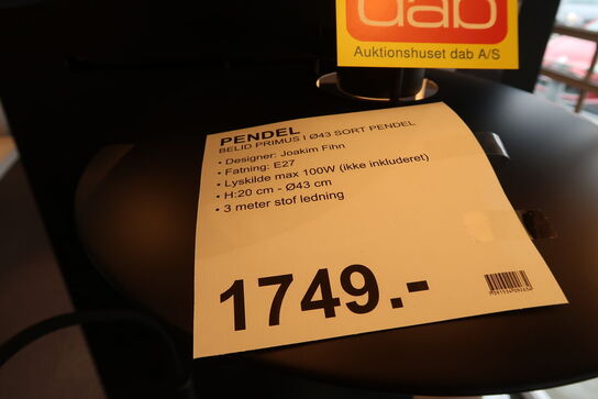 Belid Primus I sort pendel Ø43