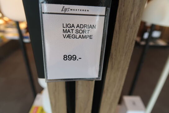 LIGA ADRIAN MAT SORT VÆGLAMPE