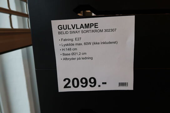 Belid Sway Gulvlampe Sort/Krom 