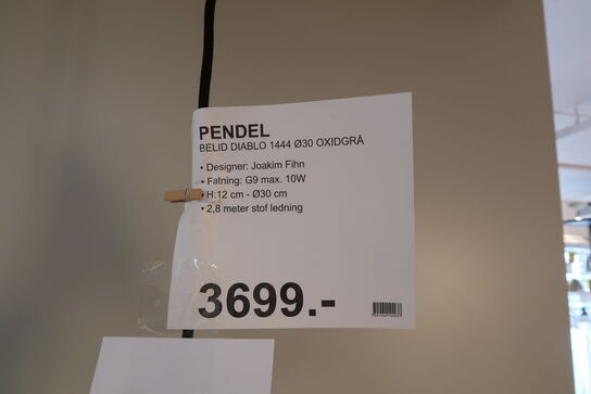 Belid Diablo Pendel Ø30 Oxidgrå