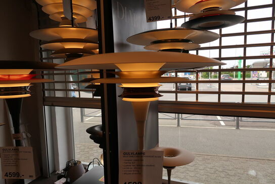 Diablo Gulvlampe Ø50 Matt White/Rosé Silver - Belid