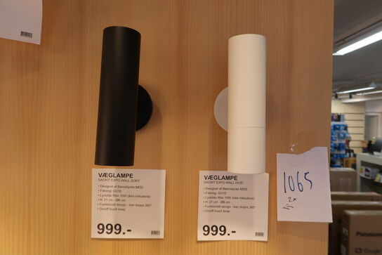 2 stk. Sackit Expo væglampe, hvid & sort